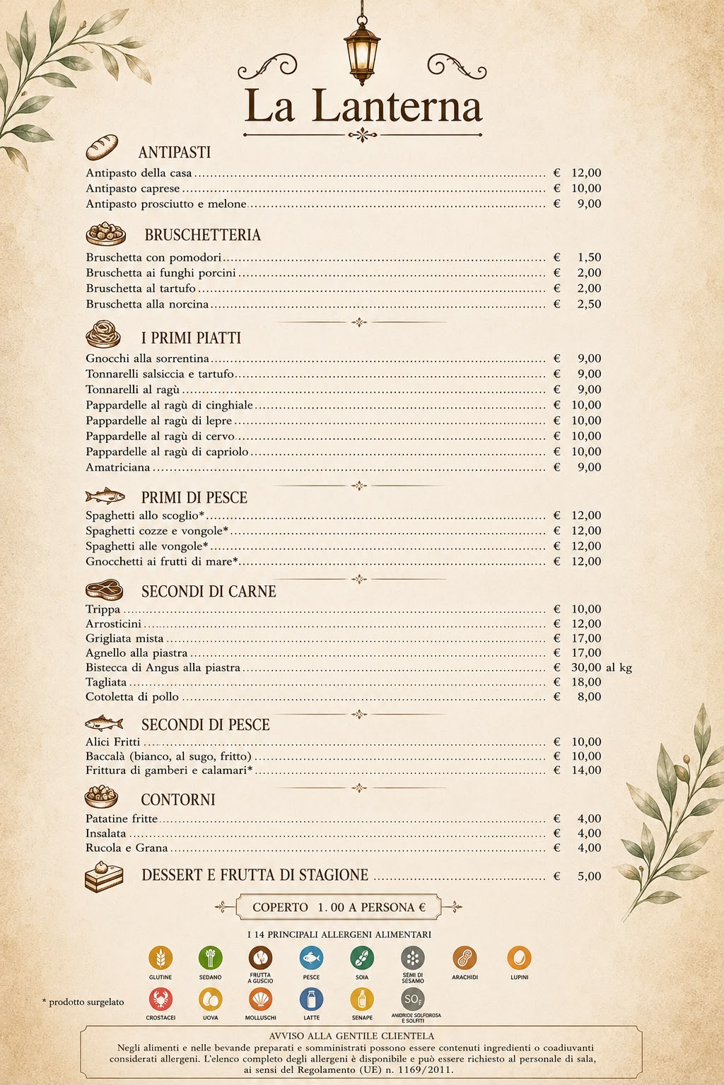 Menu pagina 1
